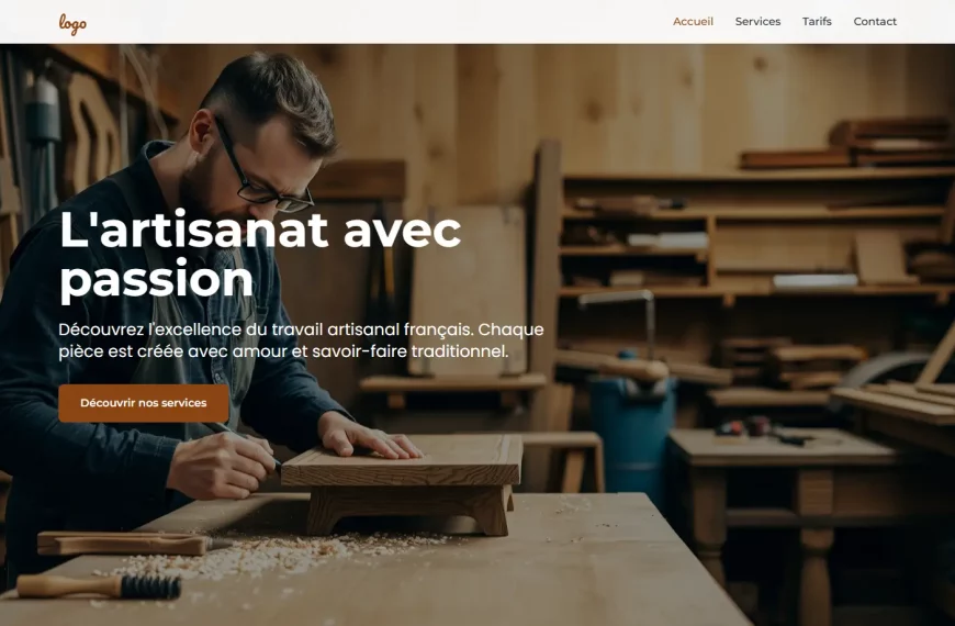 Image de couverture de l'article Landing page Professionnelle pour les artisan - modèle Stéphane l'artisan passionné - Offre 99 € de Feeling and Create - modèle proposé par Feeling and Create / Feeling & Create