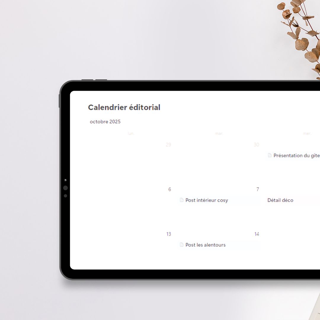 calendrier éditorial pour gîtes et maisons d'hôtes - Feeling and Create