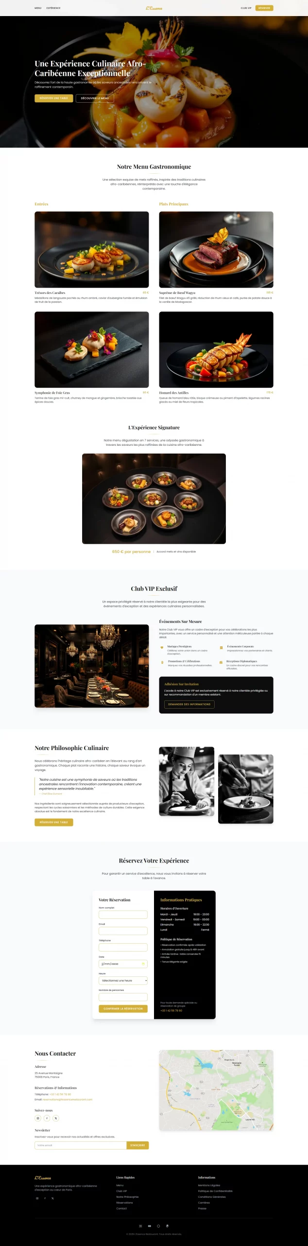 L'Essence-Afro-Caribéenne-Restaurant-Gastronomique - Site complet en image - Offre 99 € de Feeling and Create - modèle proposé par Feeling and Create Feeling & Create