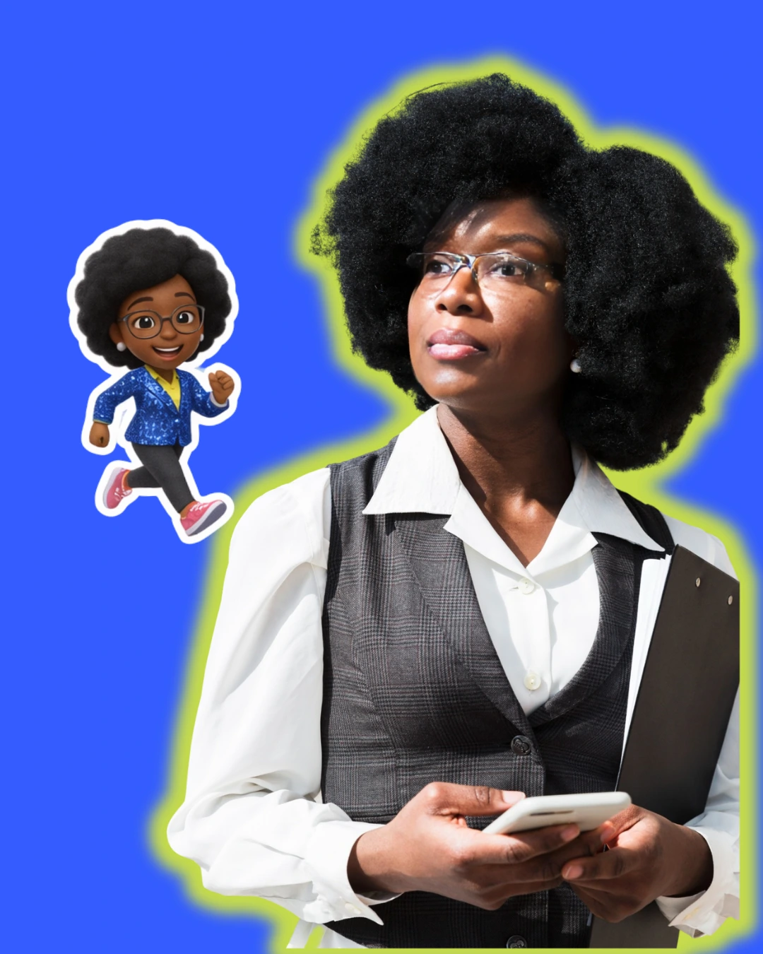 Céline GANA, Fondatrice de Feeling & Create – Sourire authentique et énergie créative, Fondatrice et son avatar